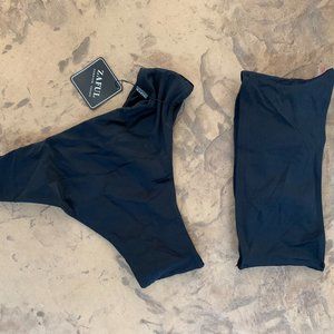 Zaful black and yellow high wasted strapless bikinis. Size S. NWT